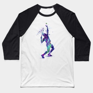 Tennis Player Watercolor Painting Art Print Gifts Baseball T-Shirt